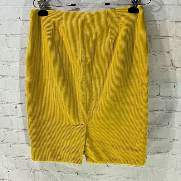 Maeve Yellow Corduroy Yellow Pencil Skirt - Picture 2 of 6